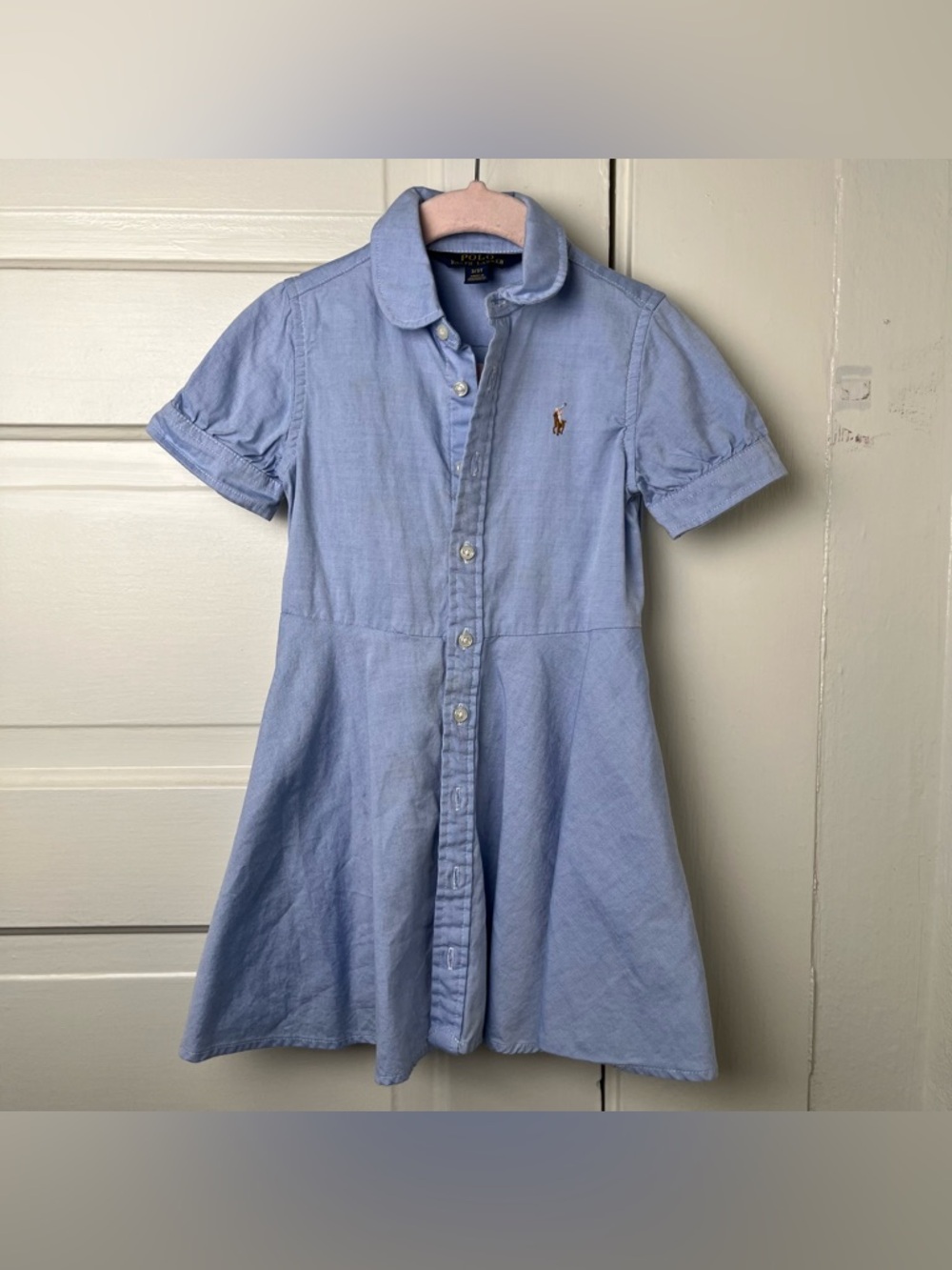 Polo Ralph Lauren girl's cotton oxford shirtdress Blue schoolgirl streetwear 3T